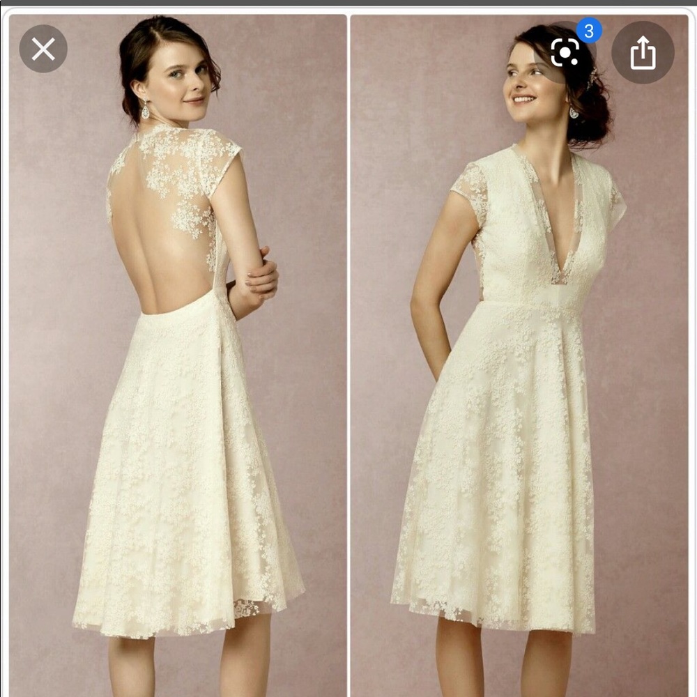 Delicate open-back dress. Wed, Reception, Cocktail